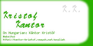 kristof kantor business card